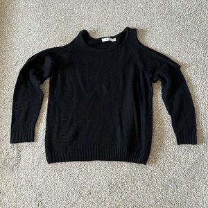 Black cold shoulder sweater